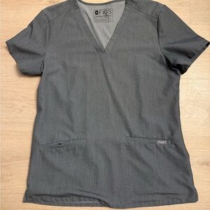 Figs Gray scrub top - small